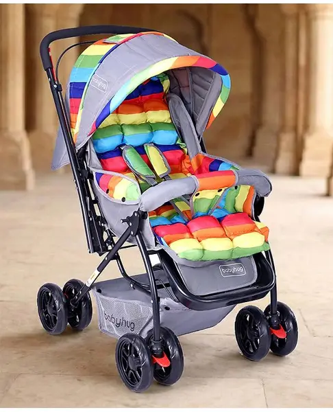 Babyhug Cosy Cosmo Stroller With Reversible Handle & Back Pocket - Vibgyor