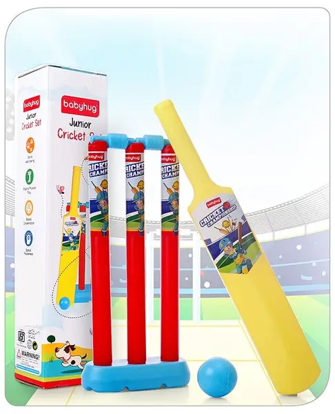 Babyhug Junior Cricket Set - Yellow Red