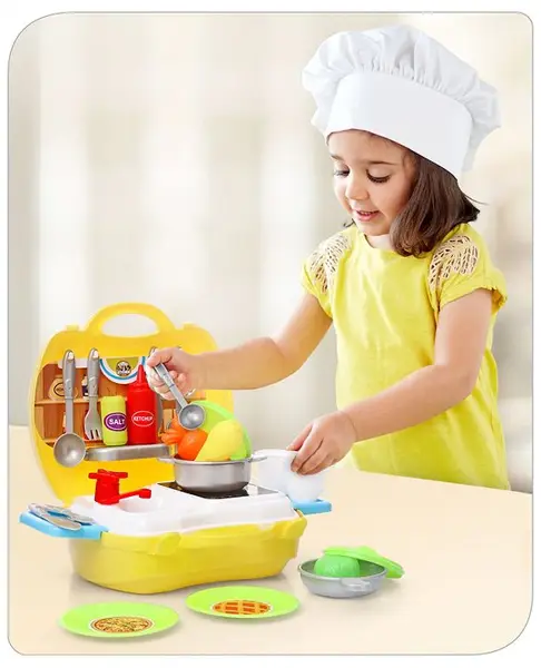 Babyhug Chefs Home Kitchen Suitcase Playset - 28 Pieces