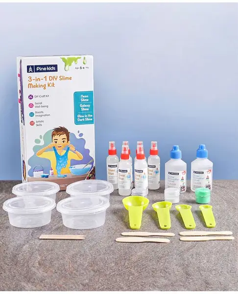 Pine Kids 3-in-1 DIY Slime Making Kit - Multicolor