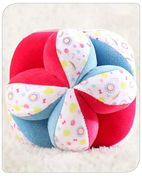 Babyhug Classic Clutch Rattle Ball Red Blue - Diameter 13 cm