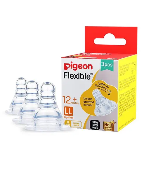 Pigeon Peristaltic LL Size R Cut Nipple Pack of 3 - White