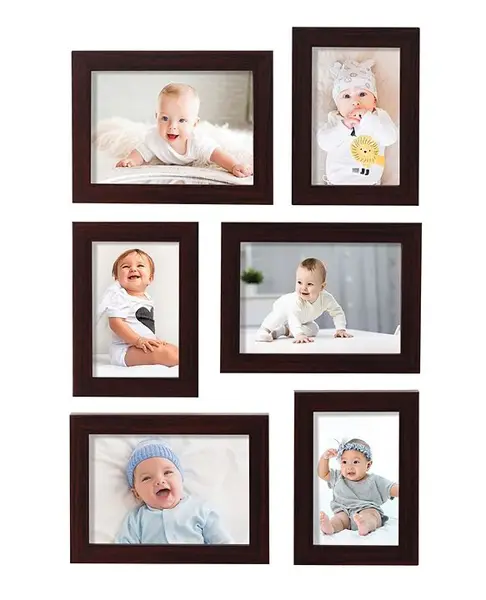 Collage Photo Frame Set of 6 - Brown