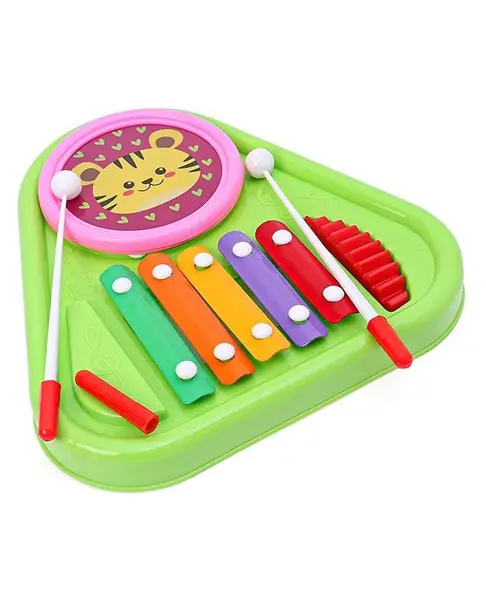 Prime 3 in 1 Drum & Xylophone Band Set - Green