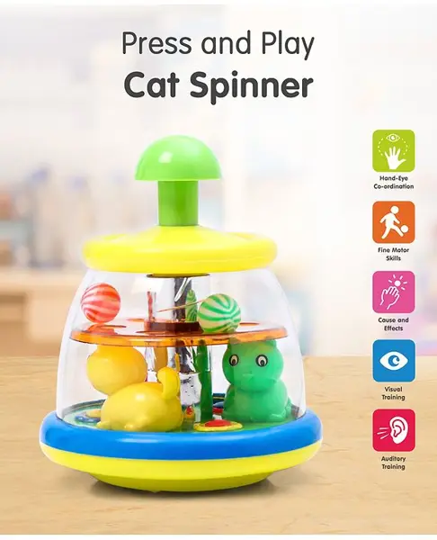 Press & Play Cat Spinner - Multicolor