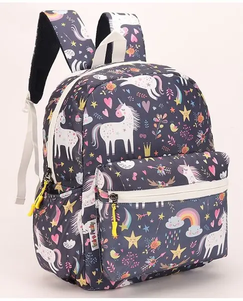 Unicorn Print School Bag Blue - 15 Inches