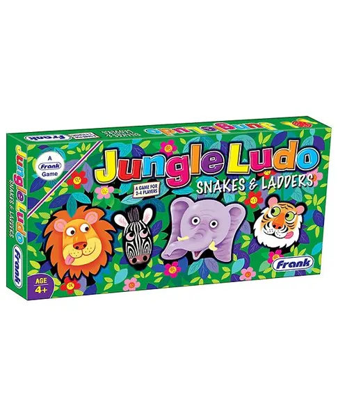 Frank Jungle Ludo and Snakes and Ladders Board Game- Multicolor