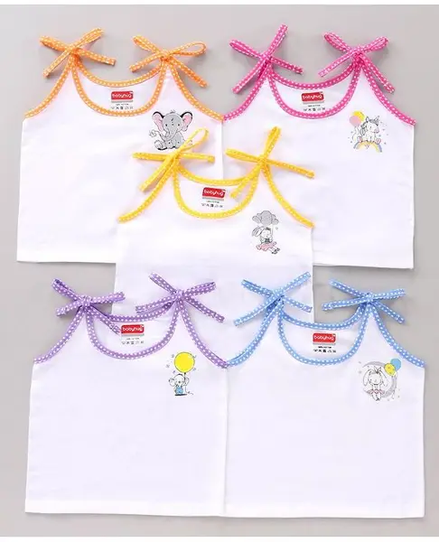 Babyhug 100% Cotton Singlet Jhablas Pack of 5 - Multicolor