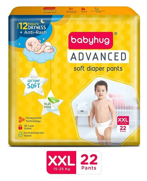 Babyhug Advanced Pant Style Diapers Extra Extra Large (XXL) Size - 22 Pieces