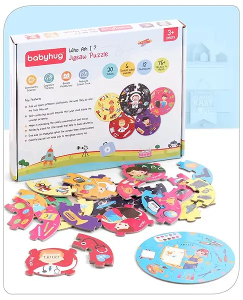 Babyhug Who Am I Jigsaw Puzzle Multicolour- 30 Pieces
