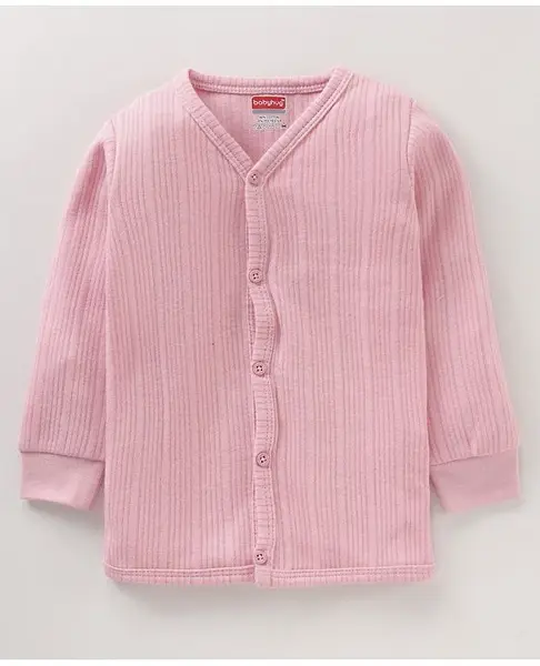 Babyhug Full Sleeves Solid Color Thermal Vest - Pink