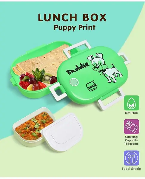 Lunch Box Puppy Print - Green
