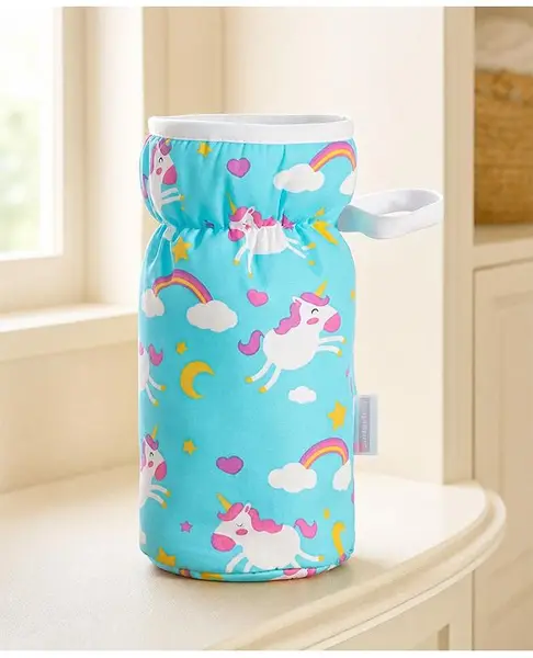 Babyhug Bottle Cover Unicorn Print Large Sea Green - Fits Upto 330 ml Bottle