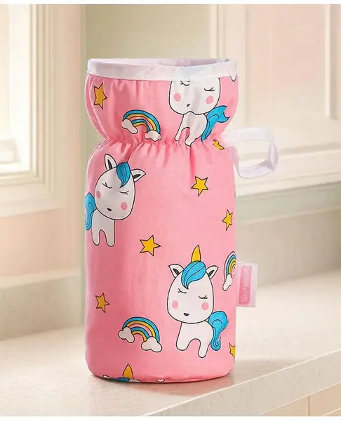 Babyhug Bottle Cover Unicorn Print Large Pink - Fits Upto 330 ml Bottle