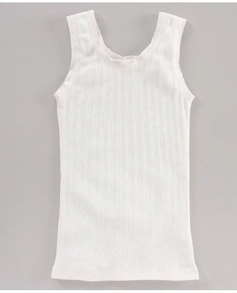 Kanvin Cotton Knit Sleeveless Thermal Vest Striped - Offwhite
