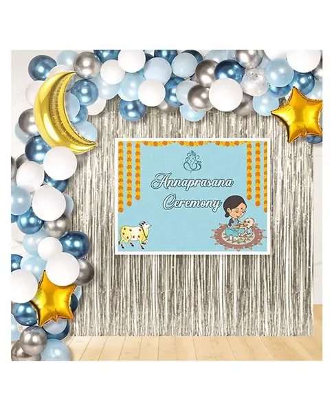 Untumble  Annaprasana Theme Foil Kit Blue - Pack of 66