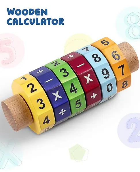 Babyhug Montessori  Wooden Maths Calculator - Multicolour