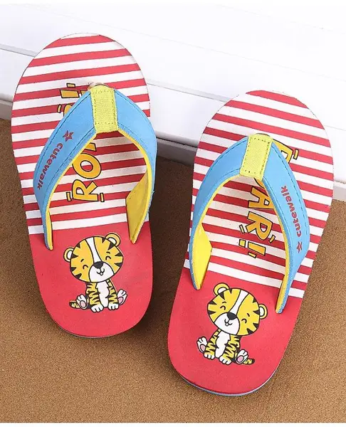 Cute Walk by Babyhug Flip Flops Tiger Print - Pink
