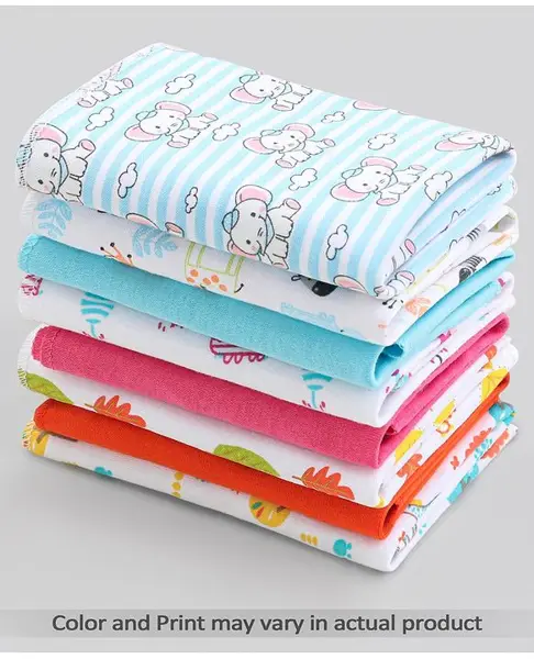 Babyhug 100% Cotton Wash Cloth Pack of 8 - Multicolor