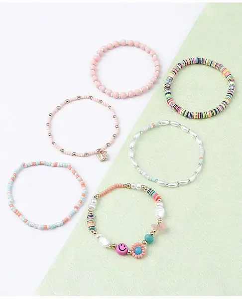 Babyhug Beads Free Size Bracelets Pack of 6 - Multicolor