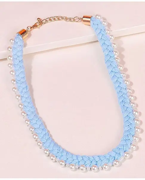 Pine Kids Free Size Neck Piece - Turquoise & Gold
