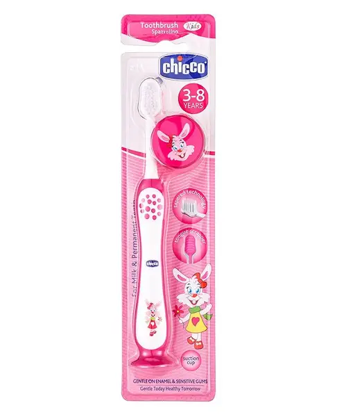 Chicco Ultra Soft Bristles Toothbrush Bunny Print - Pink