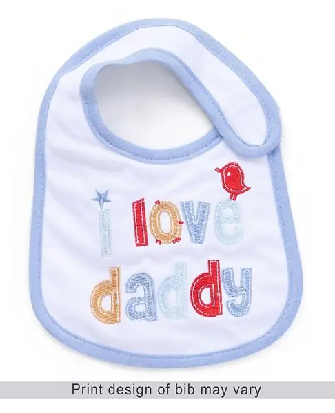 Babyhug Bib Velcro Closure I Love Daddy (Print & Colour May Vary)
