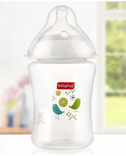 Babyhug Wide Neck Polypropylene Anti- Colic Feeding Bottle - 250 ml