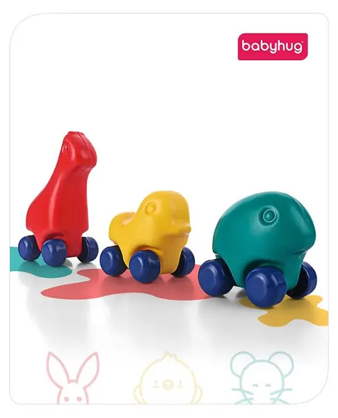 Babyhug My First Rolling Pets Set of 3 - Multicolour
