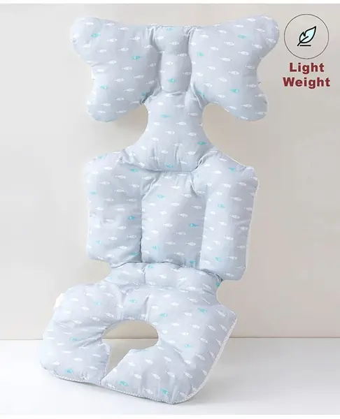Babyhug Stroller Cushion Fish Print - Blue