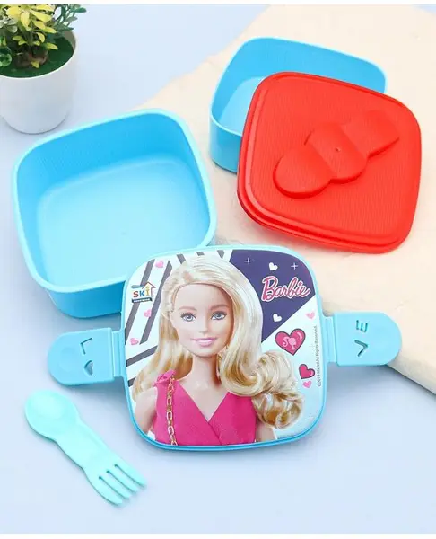 Barbie Lunch Box With Fork - Blue