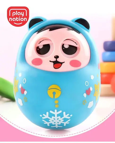 Play Nation Eye Blinking Push and Shake Yellow Roly Poly (Colour May Vary)