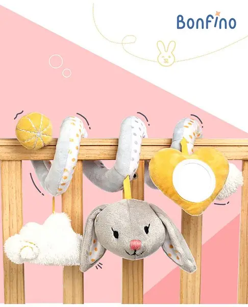 Bonfino Spiral Bunny Activity Toy - Grey