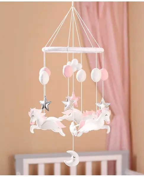 Bonfino Lullaby Unicorn Cot Mobile- Multicolor