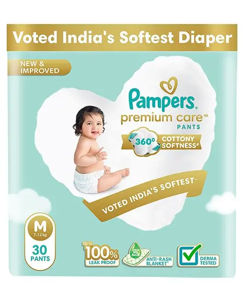 Pampers Premium Care Softest Ever Diaper Pants Medium Size- 30 Pieces