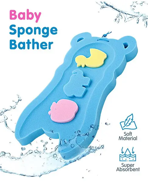 Bear Shaped Bath Sponge - Blue