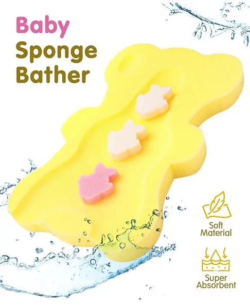 Bear Shaped Bath Loofah - Yellow