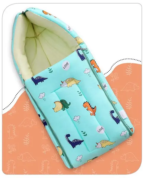 Babyhug Cotton Sleeping Bag Dino Print- Blue