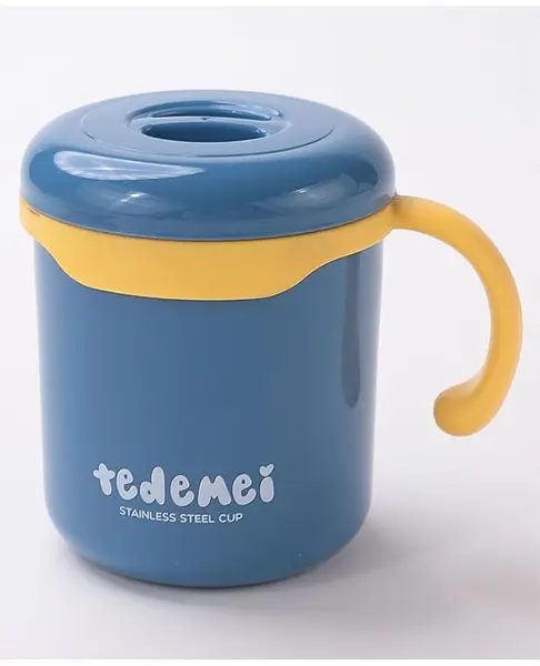 Mug With Handle & Lid Blue- 280 ml