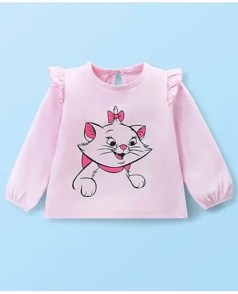 Babyhug Cotton Knit Full Sleeves Marie Graphics T-Shirt - Pink