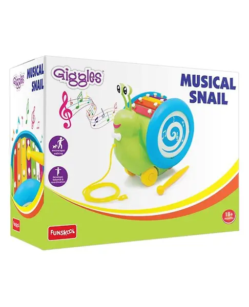 Giggles Musical Snail - Green & Blue