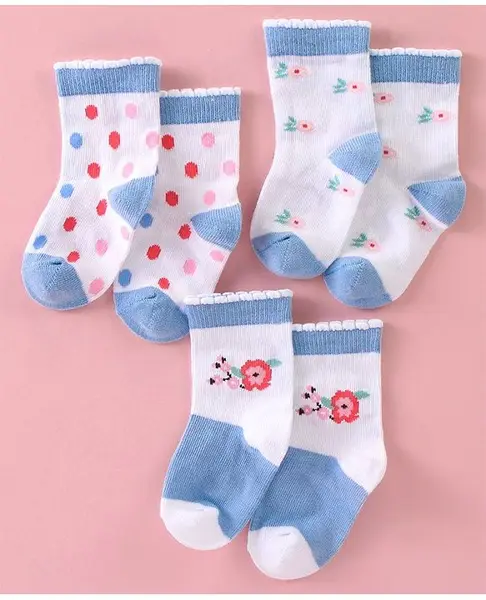 Bonjour Set of Socks Cotton Unisex Assorted 15 Colour may vary 2 (2-4y) Pack of 3