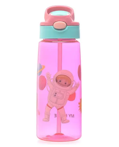 Space Print Print Water Bottle Pink - 650 ml