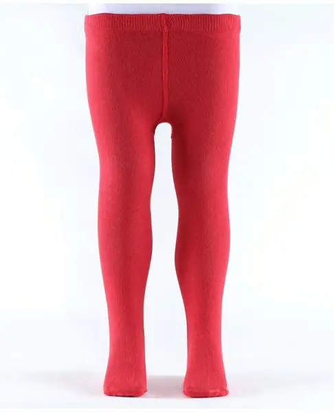 Doodle Poodle 100% Cotton Knit Solid Tights - Red