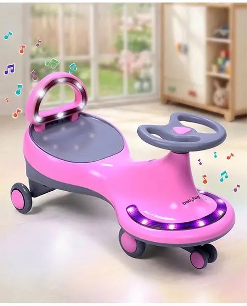 Babyhug Orbit Swing Car with Light & Music - Pink