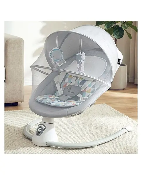 R for Rabbit Cocoon The Smart Auto Swing  Adjustable Rocking Chair with Music  Hanging Toys  Mosquito Net  Electric Baby Bouncer seat for Newborn Baby  Infant (Grey Multi)