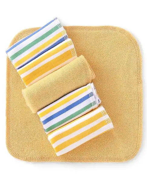 Babyhug Striped Wash Cloths Pack of 6- Multicolor