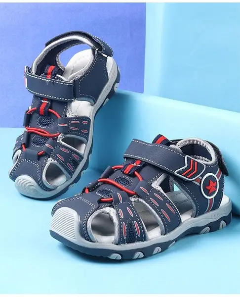 Cute Walk by Babyhug Velcro Closer Sandals - Navy Blue