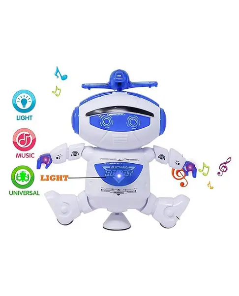 Lattice Dancing Robot with Music  3D Flashing Lights 360 Degree Rotation Toy Robot (Color May Vary)