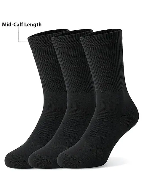 Pine Active Cotton Lycra Knit Athelisure & Sportswear  Breathable Socks  Pack Of 3 - Black